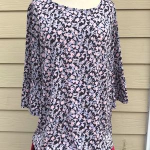 Ellen Tracy women shirt pink and black sz S